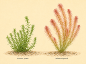 Natural-history-style illustration of the Rotala wallichii (Rotala wallichii).